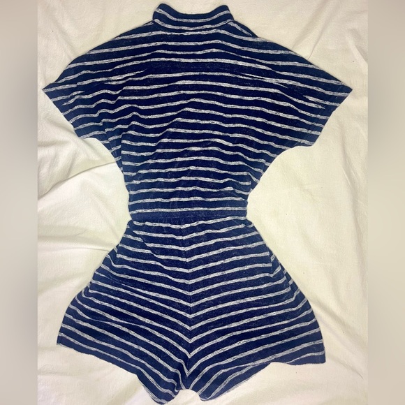 Marine Layer Terrycloth Navy / White Striped Romper! - Picture 6 of 10